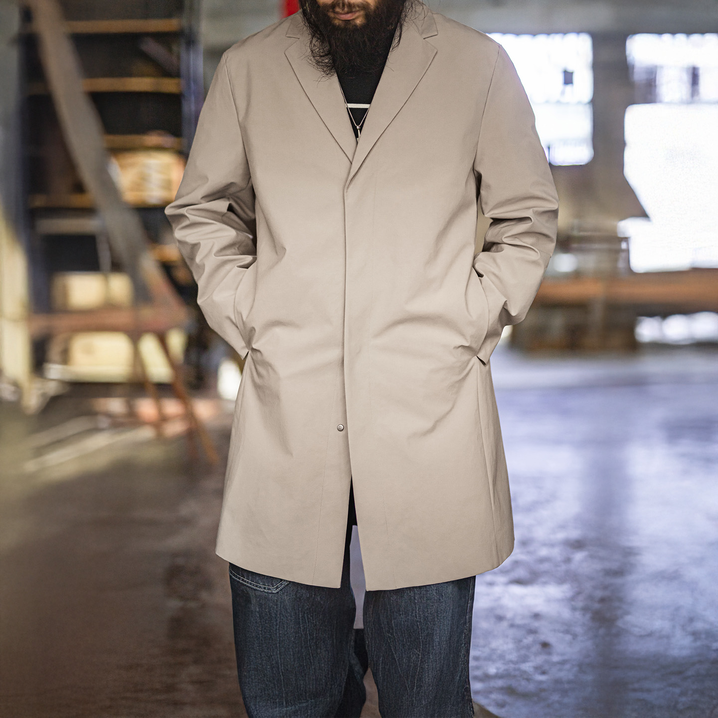 Vintage Windbreaker Nylon - Maden Herren-Trenchcoat im britischen Stil, Mac-Mantel,