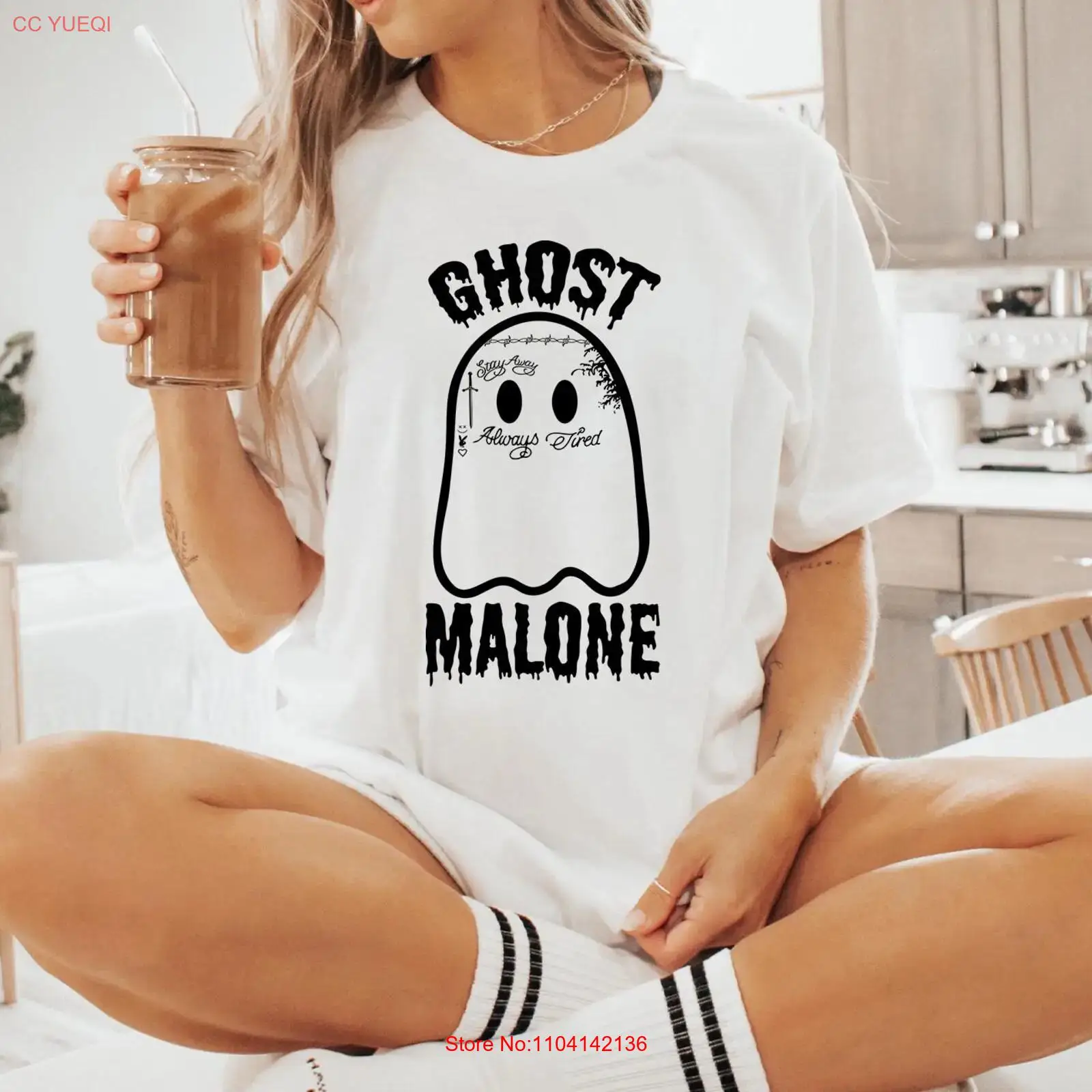 Vintage Vibes Fashion - Ghost Malone T-Shirt, lustiges Halloween-Sweatshirt mit