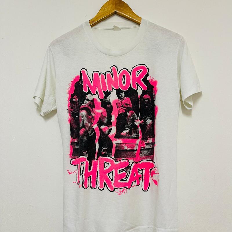 Vintage Flannel Shirt - Vintage 80er Jahre Minor Threat handbedrucktes