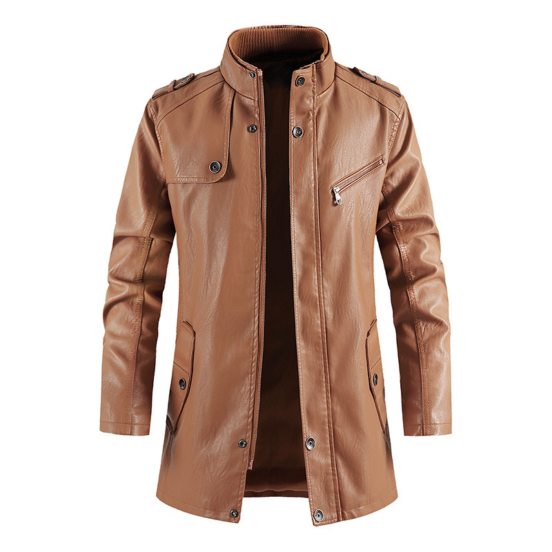 Vintage Windbreaker Nylon - Mittellange Motorradjacke aus Kunstleder für Herren,