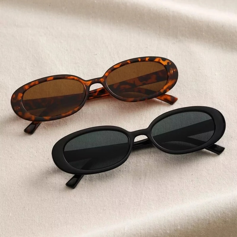 Vintage Fashion Brands - Vintage ovale Sonnenbrille für Damen, Luxusmarke,