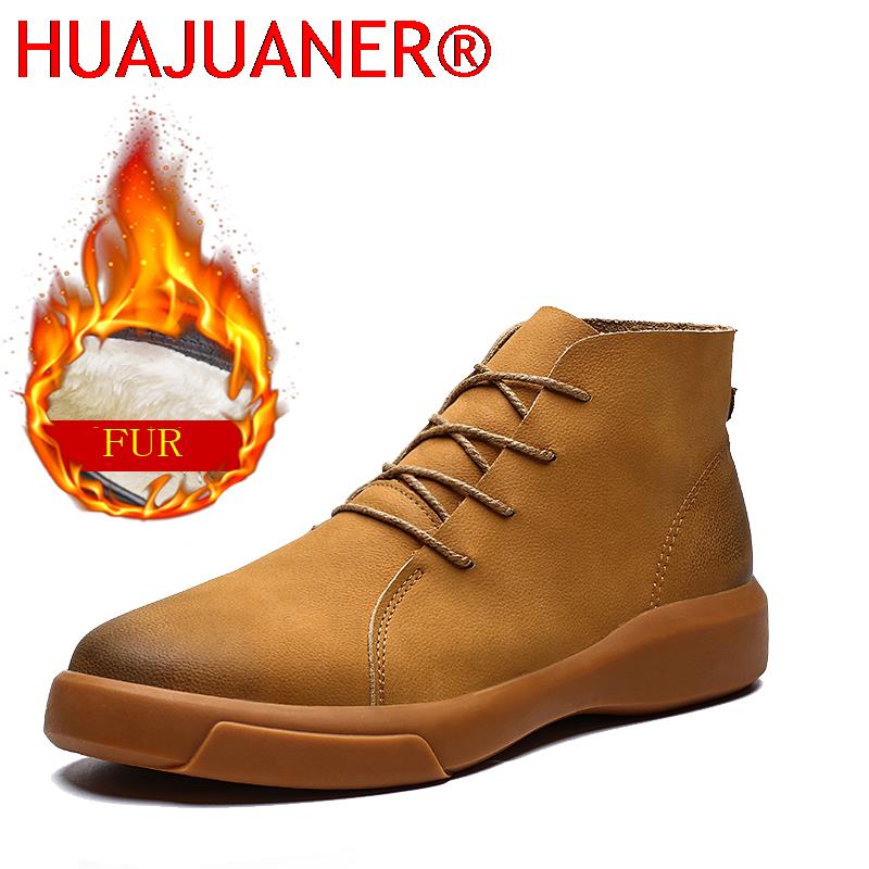 Vintage Fashion For Men - Luxusmarke Winter Pelz Warme Chelsea Herrenstiefel