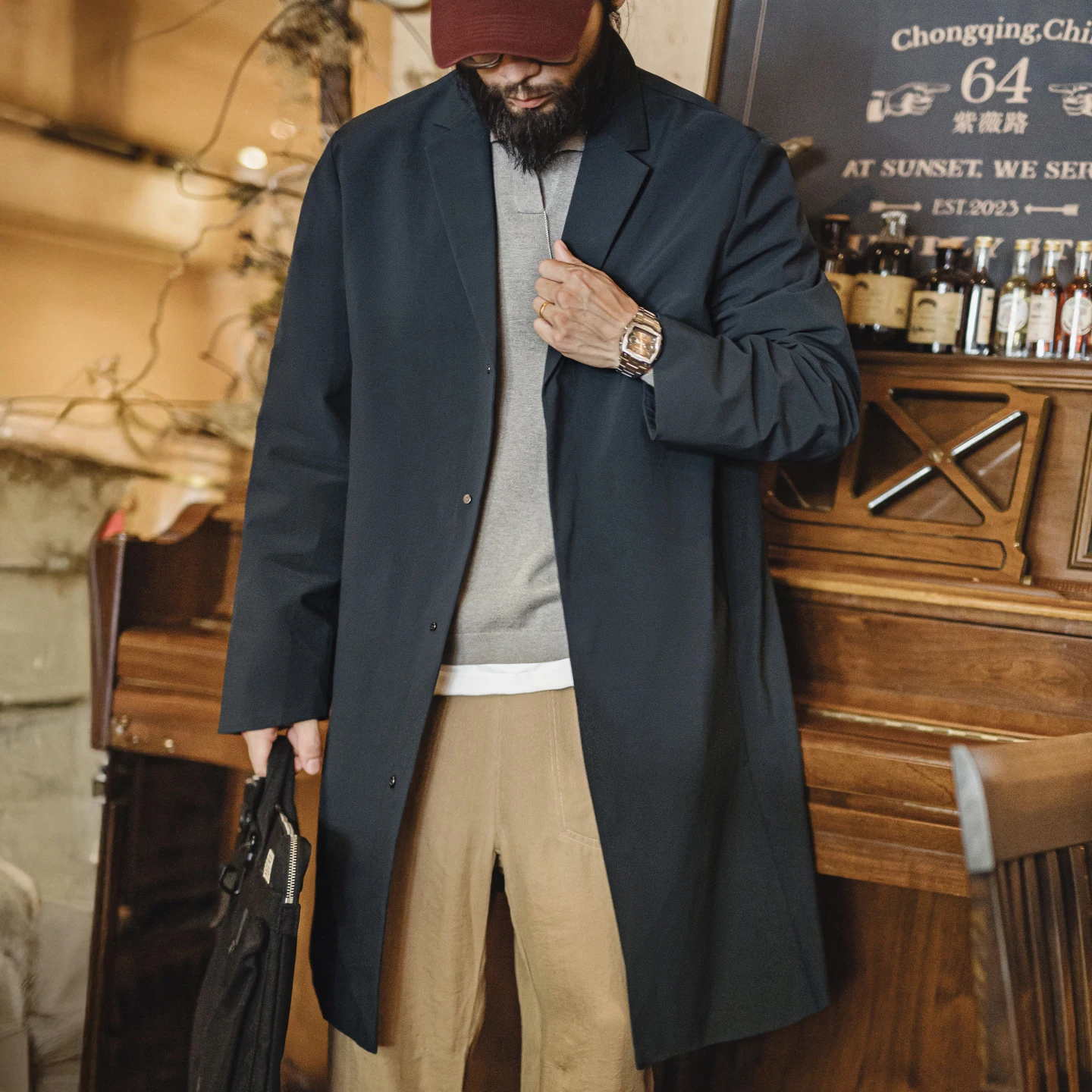 Maden Herren-Trenchcoat im bri – Vintage Windbreaker Nylon Bewertung und Preis